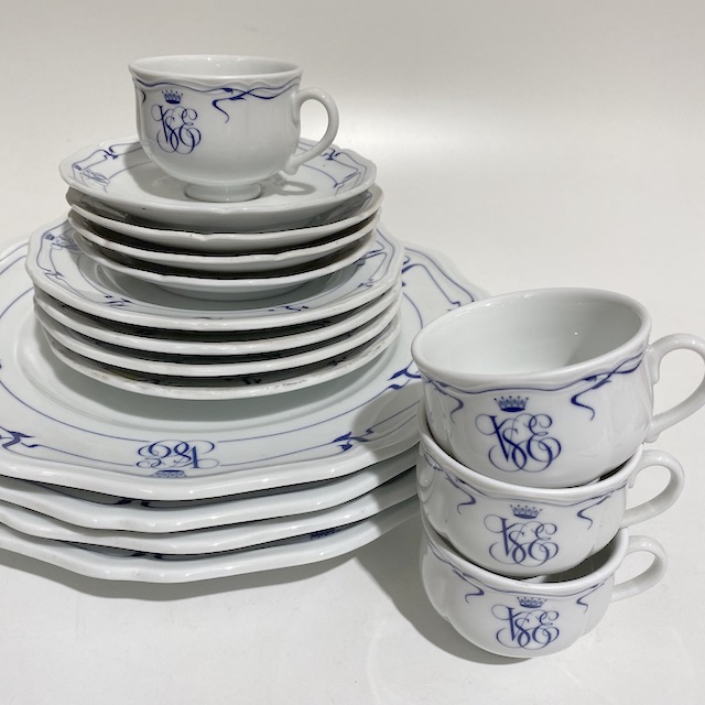 DINNERWARE, Vintage Part Set - Blue White Orient Express Replica